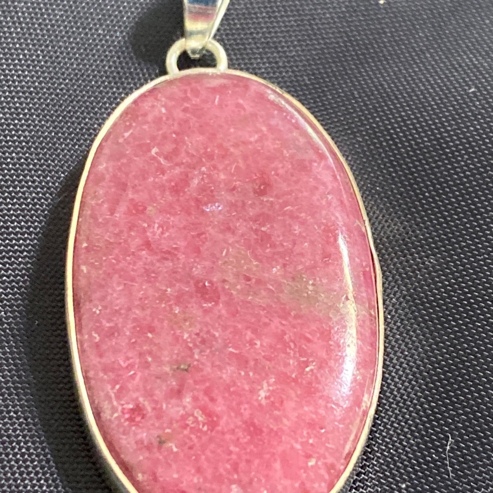Red Ruby Large Oval Sterling Silver Pendant - Picture 3 of 6